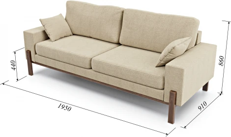 Диван Arsko прямой Хангель рогожка бежевая