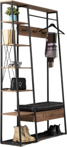 Готовая прихожая Mobi Гранд 15.124 дуб крафт табачный / кожзам HOLST Black 535380