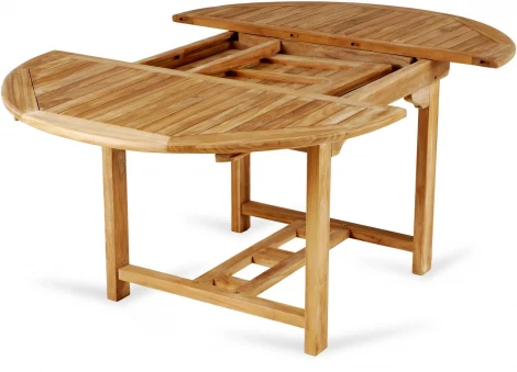 Стол круглый раздвижной Nairobi (Массив тика/Бежевый) ОГОГО Обстановочка! арт.889243