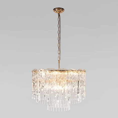 Подвесная люстра Loft It Florida 10298/600 French gold (220V, хрусталь, на цепи, круглые)