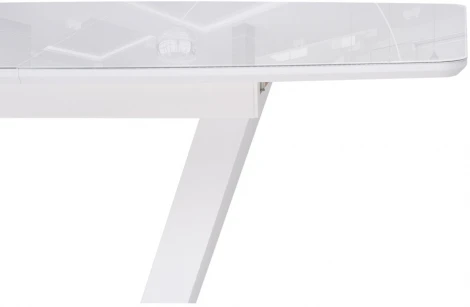 Стол на тумбе Woodville Петир 120(160)х80 ультра белый / белый / камень белый 517335