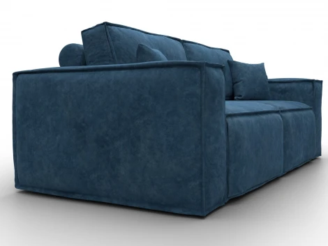 Диван прямой Лига-081 НПБ (ДСП/Пластик/Велюр/Синий) Лига Диванов 130115