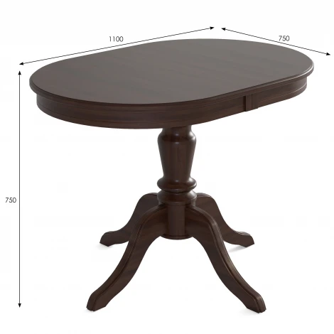 Стол обеденный Маре темный орех 110/150*75 Mebelik 009917