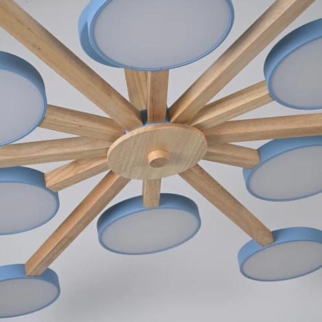 Потолочная люстра Wi-Fi на штанге Turna L12 Blue By ImperiumLoft Turna-B01 (LED, 220V, голосовое управление, умный дом - Алиса)