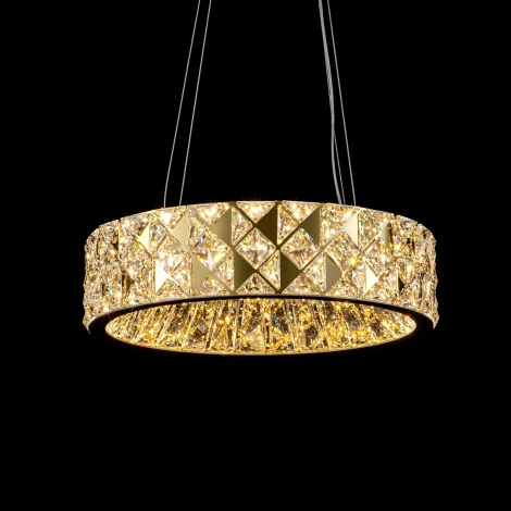 Подвесная люстра светодиодная хрустальная с пультом с регулировкой цветовой температуры Modelux ML.335.400 GD