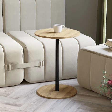 Стол журнальный Кат дуб вотан/черный Mebelik арт.008951