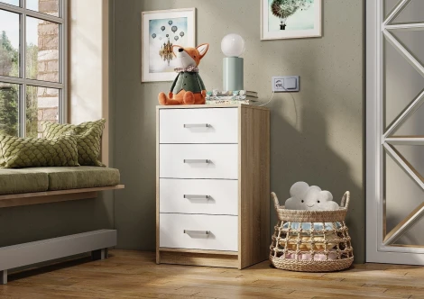 Комод БТС высокий Мия КМ-02, дуб сонома