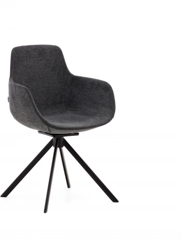 Поворотное рабочее кресло Tissiana из темно-серой синели и черного матового алюминия La Forma (ex Julia Grup) арт.175092