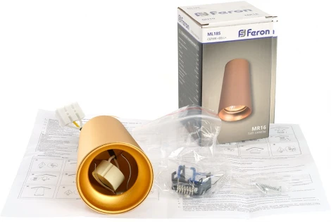 Светильник потолочный Feron ML185 Barrel BELL 48417 MR16 35W, GU10, золото (220V, круглые)