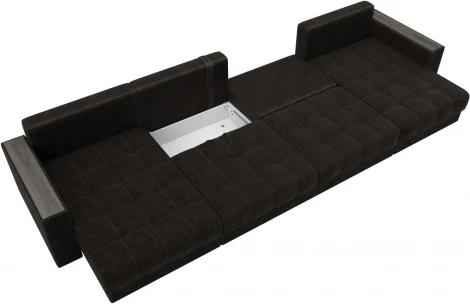 Диван П-образный с декором Лига-049 НПБ Лонг Лига Диванов (Велюр) арт.128567