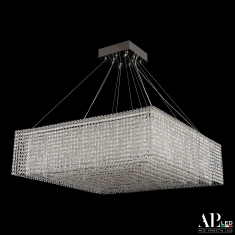 Подвесная люстра светодиодная APL LED Sicilia SH03.80.A.Ni.4000 (220V, хрусталь, на тросе)