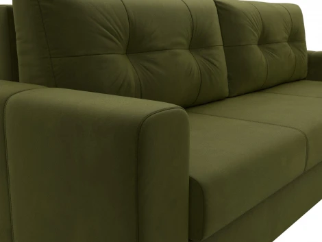 Диван прямой Лига-031 (Зеленый/Микровельвет) Лига Диванов арт.121264
