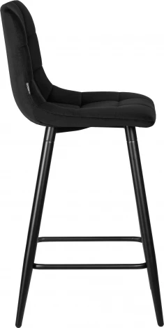 Стул полубарный DOBRIN OLIVIA (черные матовые ножки, черный велюр (108-77))