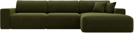 Диван угловой Лига-036 НПБ Классик Лонг правый угол (Зеленый/Микровельвет) Лига Диванов арт.121385
