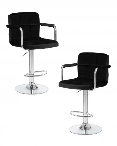 Набор 2 шт стул барный DOBRIN KRUGER ARM (черный велюр (MJ9-101))