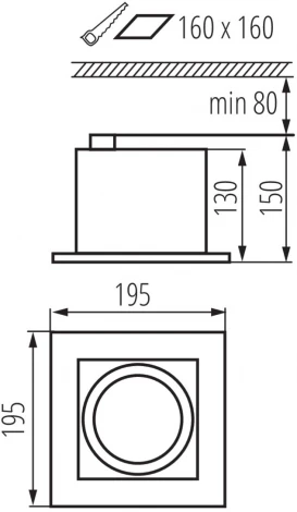 Встраиваемый точечный светильник Kanlux MATEO 32930 (220V)