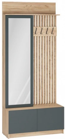 Модульная прихожая Молд комплектация 3 (Молд комплектация 3 дуб крафт золотой / серый графит) Woodville арт.581942