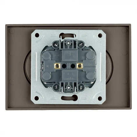 Розетка двойная без заземления со шторками (антрацит, soft touch) Stekker Эмили 49929