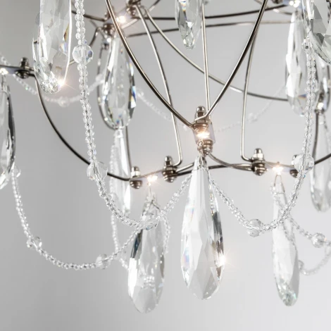 Подвесная люстра светодиодная хрустальная с пультом с регулировкой цветовой температуры Modelux MODELUX ML.5601.400P СН