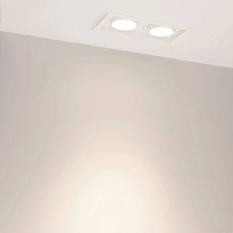 Встраиваемый светильник светодиодный MS-VORTEX-BUILT-S210x117-2x20W Day4000 (WH-WH, 40 deg, 230V) (Arlight, IP20 Металл) 057768