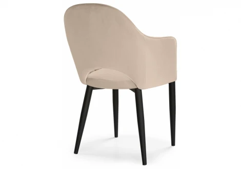 Обеденный стул на металлокаркасе Woodville Vener beige / black 15082
