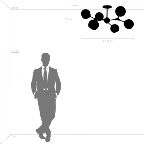 Потолочная люстра Lightstar Beta 785067 (220V, молекулы)