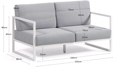 Диван La Forma (ex Julia Grup) Comova (Синий,Белый/ Искусственные волокна,Металл,Алюминий,Пена,Полипропилен)