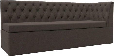 Диван кухонный Маркиз с углом справа (Коричневый/Рогожка) Лига Диванов арт.122441