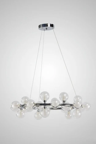 Подвесная люстра AM Group AM470 D700 CHROME (220V, на тросе, шар, молекулы)