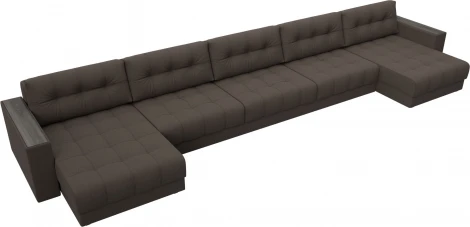 Диван П-образный с декором Лига-049 НПБ Мегалонг Лига Диванов (Рогожка) арт.128519