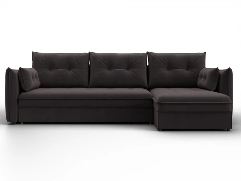 Диван угловой Лига-100 НПБ угол универсальный (ДСП,Фанера/Пластик/Велюр/Коричневый) Лига Диванов 133682