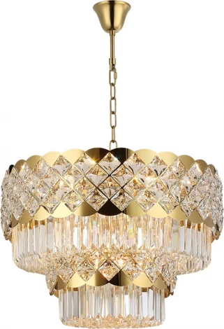 Подвесная люстра Newport 8300 8301/60 C gold polished (220V, хрусталь, на цепи)