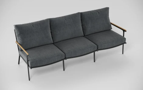 Комплект садовой мебели Gardenini Premium Calma long (Алюминий,Тик,Ткань/Темно-серый) арт.LPCLM.010800.S3