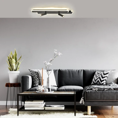 Настенно-потолочный светодиодный светильник Escada 20047Led 20047SMA/02LED WH 37Вт, металл/акрил, черный