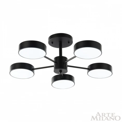 Потолочная люстра на штанге Arte Milano Ferrara 250906/5B Bk (LED, 220V, круглые)