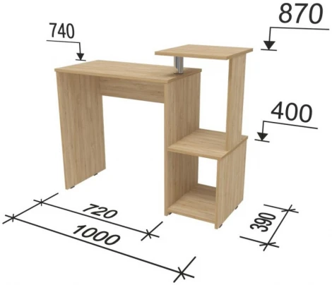 Письменный стол Woodville Джаз-30 дуб сонома 440397