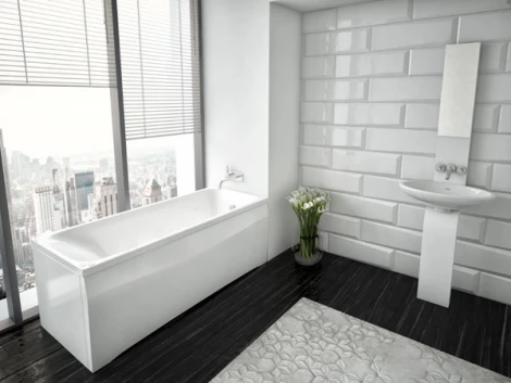 Акриловая ванна Акватек Альфа 140 см, слив справа