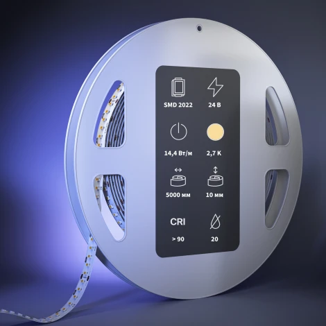 Светодиодная лента Ультра 24В 2D22 14,4Вт/м 2700К 5м Maytoni Led Strip 201267
