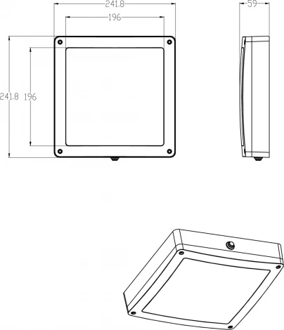 Потолочный светодиодный светильник Donolux Barcelona DL20451WNC25B SQ (220V, IP65)