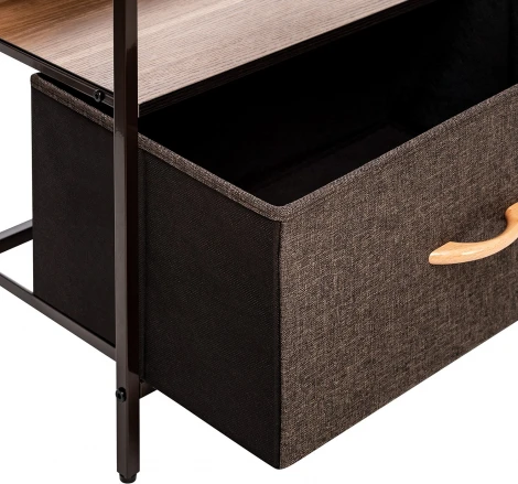 Комод Leset Локи 2 ящ., Коричневый Leset (Искусственный лен/Темно-коричневый) арт.2500000183508