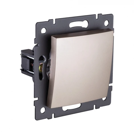 Выключатель 1-клавишный перекрестный 10А/250В изогнутый, золотой Kollinger REA-R-006GD для Aspekt, Eleganz, Reflex