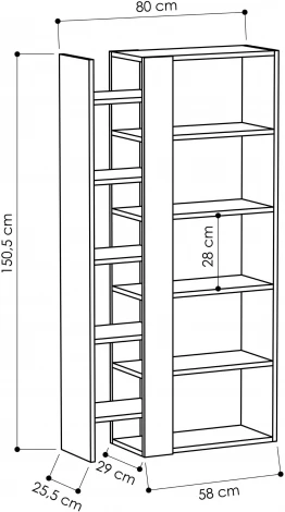 Стеллаж прямой LEVE LIFT BOOKCASE