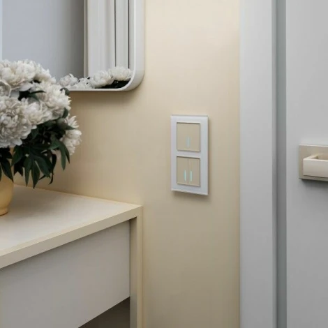 Сенсорный выключатель двухклавишный с подсветкой 1000 Вт (шампань) Werkel W4520011 (a057683)