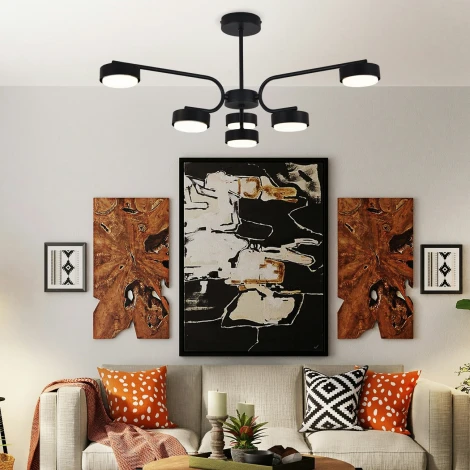 Потолочная люстра на штанге 100007/6R GX53*15W Black Escada Spark ES0000019L