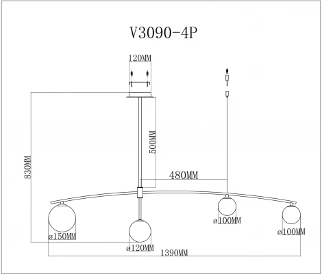 Подвесной светильник Moderli Sierro V3090-4P