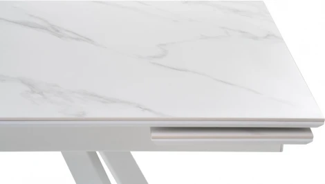 Керамический стол Woodville Габбро 140х80х76 белый мрамор / белый 530829