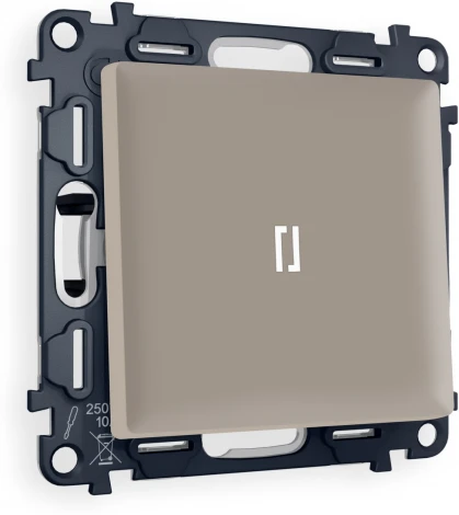 Комплект механизма Ambrella Volt 1-клавишного выключателя с подсветкой 5600K ALFA MA362015 Серо-бежевый матовый QUANT