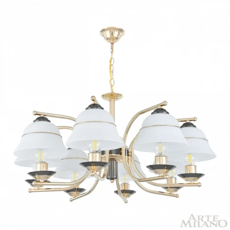 Подвесная люстра Arte Milano Florentia-1240 301240/8 Bk/Gd (220V, на цепи)