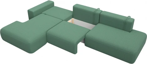 Диван угловой Лига-036 НПБ Модерн Лонг левый угол Лига Диванов (Рогожка) арт.124695L