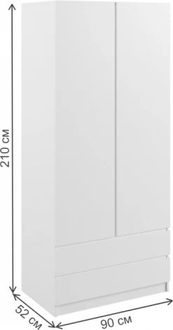 Шкаф Woodville двухдверный Мадера белый 497484